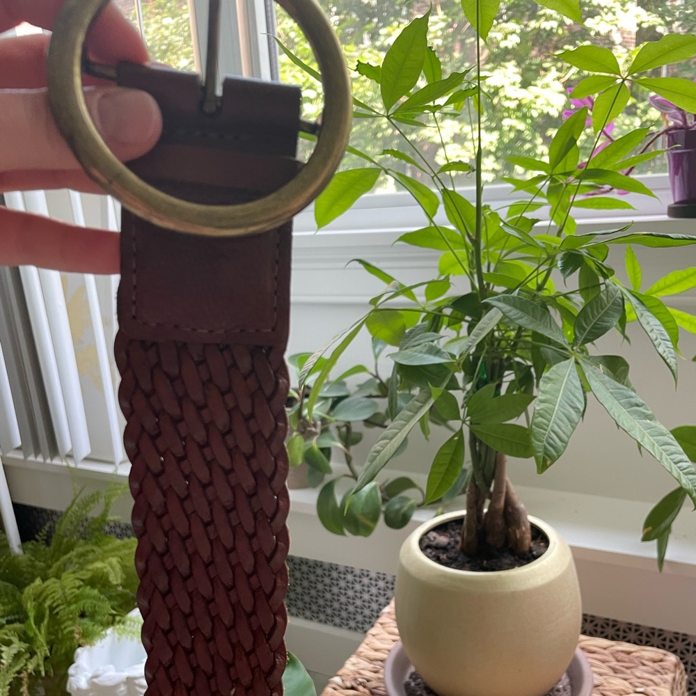 Michael Kors woven genuine leather belt